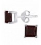 1 00ctw Princess Created Garnet Earrings