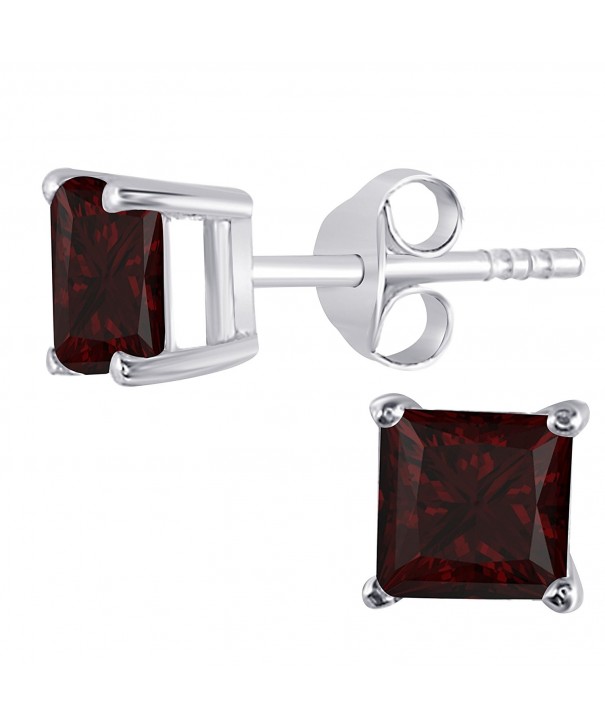 1 00ctw Princess Created Garnet Earrings