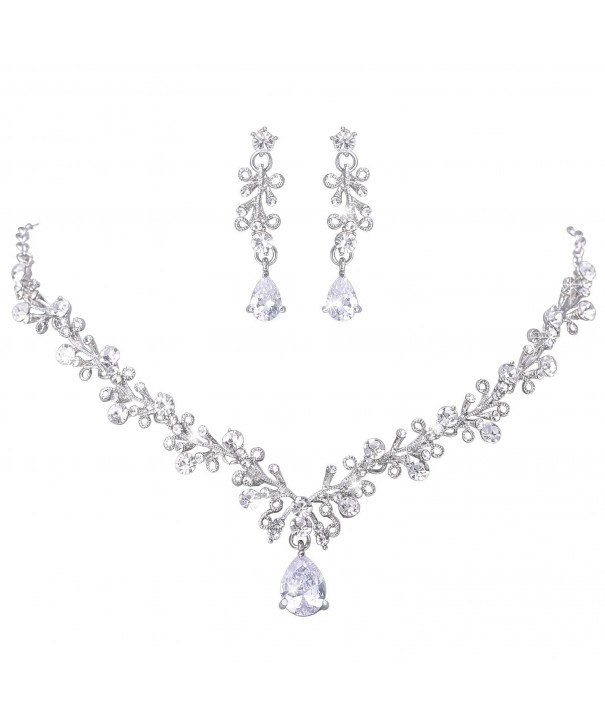 LILIE WHITE Crystal Necklace Earrings