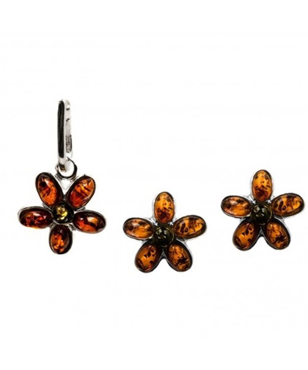 Sterling Multicolor Amber Jewelry Earrings