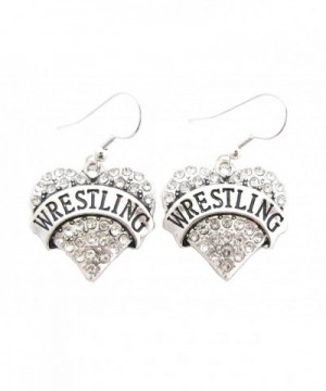 Wrestling Silver Crystal Earrings Jewelry