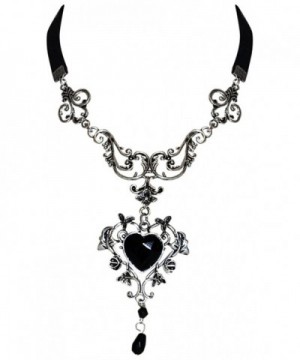 Black Bavarian Heart Necklace Dirndl