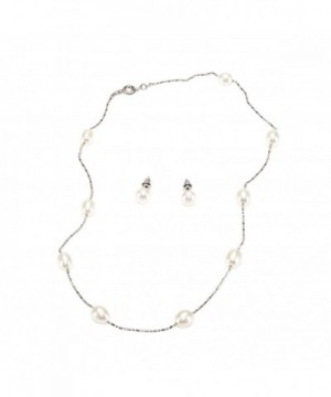 Genuine delicate silvertone necklace earring