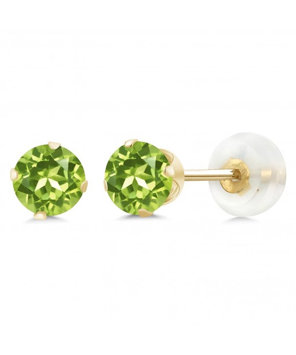 Peridot Gemstone Birthstone 4 prong Earrings