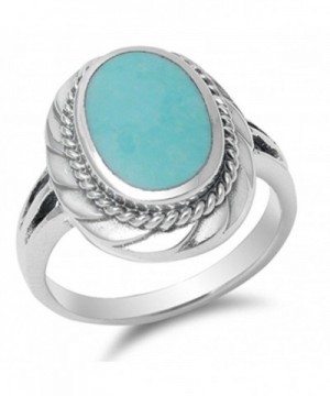 Design Simulated Turquoise Sterling Silver