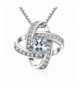 LuckySuen Sterling Pendant Necklace Zirconia