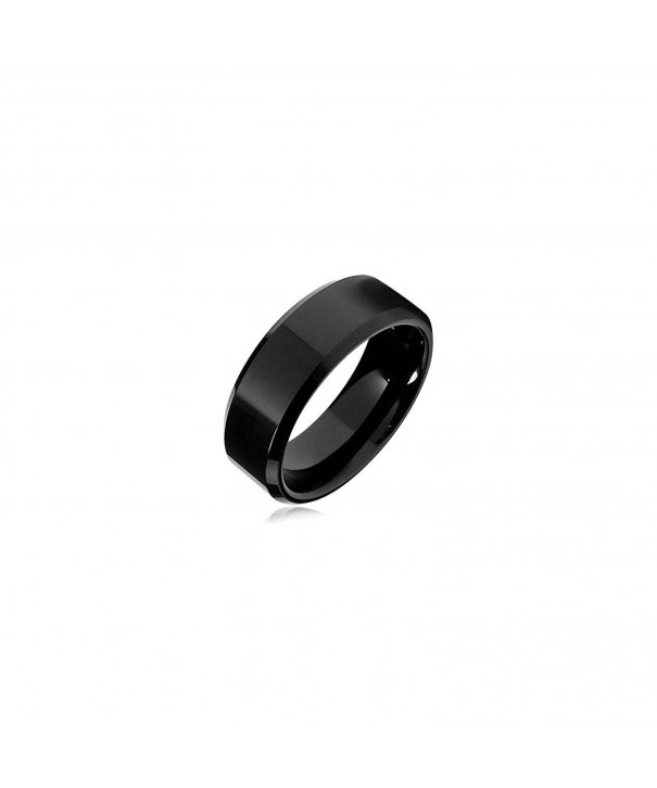 Black Flat Tungsten Wedding Band 7 5