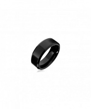 Black Flat Tungsten Wedding Band 7 5