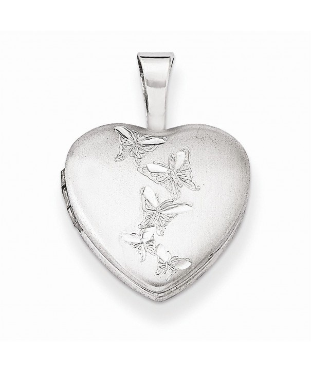 Sterling Silver Butterflies Heart Locket