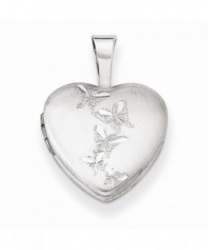 Sterling Silver Butterflies Heart Locket