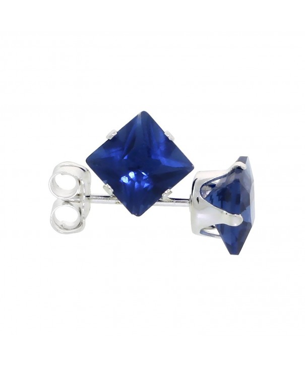 Sterling Silver Zirconia Sapphire Earrings