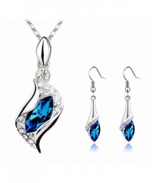 Pretty Sapphire Teardrop Earrings Necklace