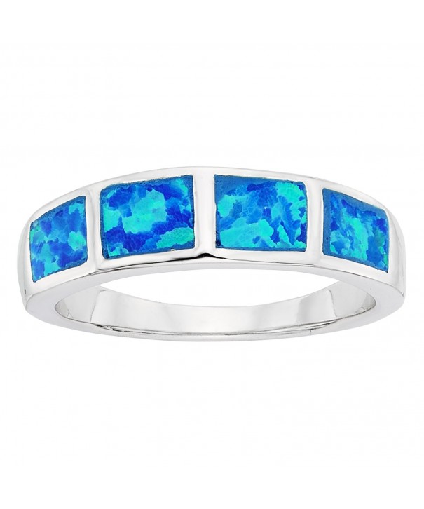 Sterling Silver Created Blue Opal