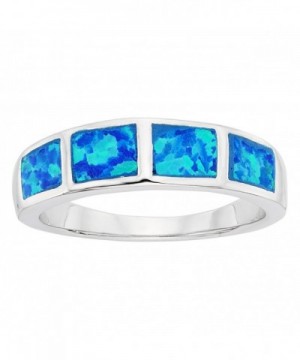 Sterling Silver Created Blue Opal