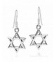 Mystical Star Of David Sterling Silver Fish Hook Earrings