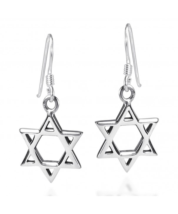 Mystical Star of David .925 Sterling Silver Fish Hook Earrings ...