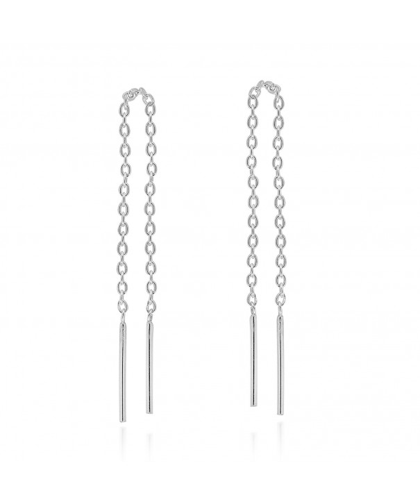 Thread Slide Through Sterling Silver Earrings