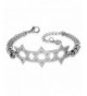 Stainless Silver Tone Triple Jewish Bracelet