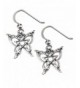 Sterling Butterfly Pentacle Pentagram Earrings