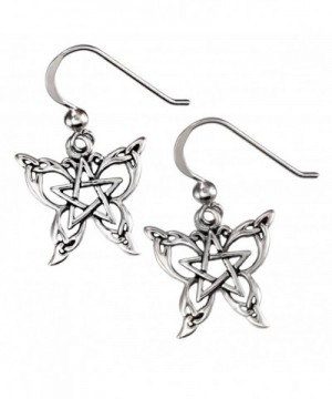 Sterling Butterfly Pentacle Pentagram Earrings