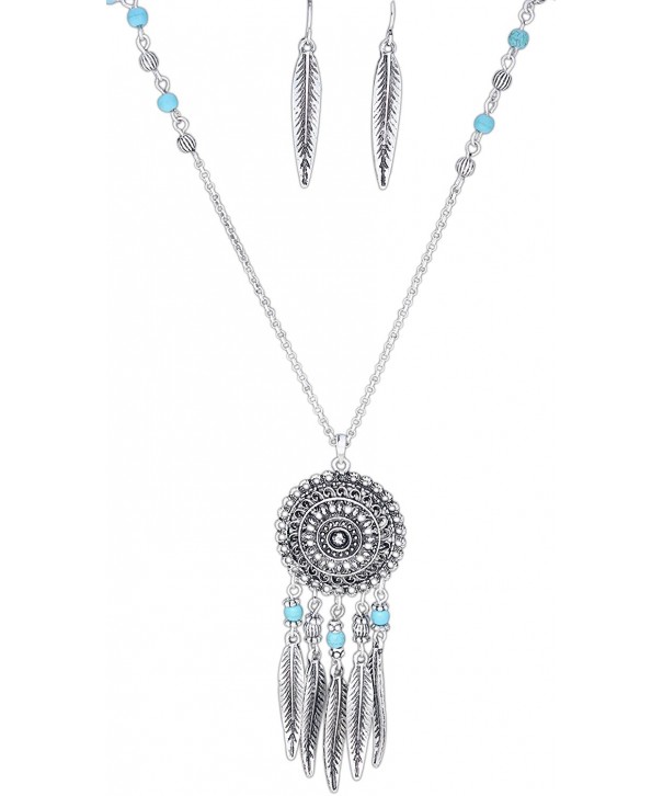 Rain Oxidized Silver Plated Dreamcatcher Necklace