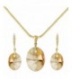 Champagne Tone Oval Crystal Jewellery