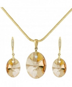 Champagne Tone Oval Crystal Jewellery