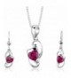 Sterling Rhodium Created Earrings Necklace