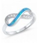 Clear Simulated Infinity Sterling Silver