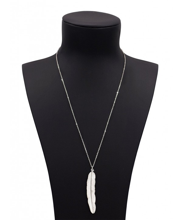 Geerier Simple Pendant Feather Necklace