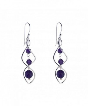 Silverly Sterling Amethyst Gemstone Earrings