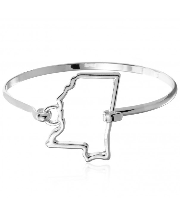 PammyJ Silvertone Mississippi Bangle Bracelet