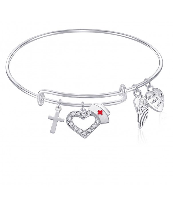 Expandable Bangle Bracelet Silver Finish