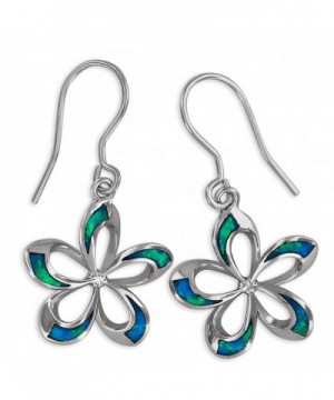 Sterling Silver Synthetic Plumeria Earrings