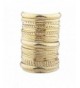 Lux Accessories Goldtone Textured Multiple Bracelet