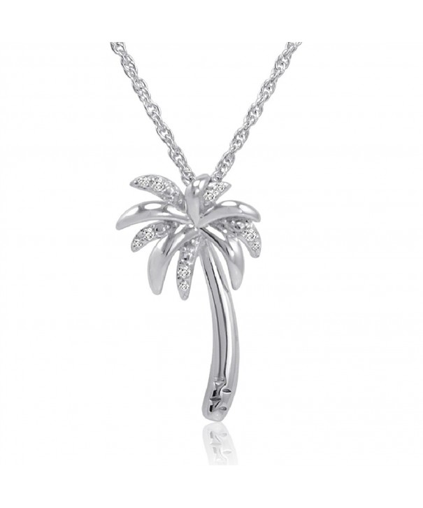 Sterling Silver Diamond Pendant Necklace Chain