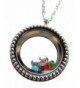 Stainless Floating Necklace Birthstone Crystals