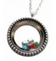 Stainless Floating Necklace Birthstone Crystals