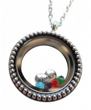 Stainless Floating Necklace Birthstone Crystals