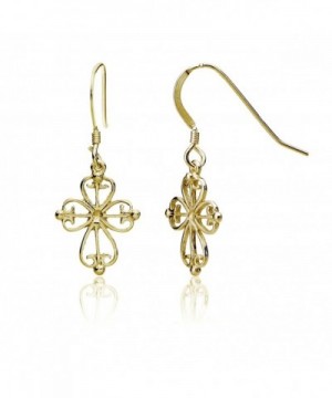 Yellow Flashed Sterling Filigree Earrings