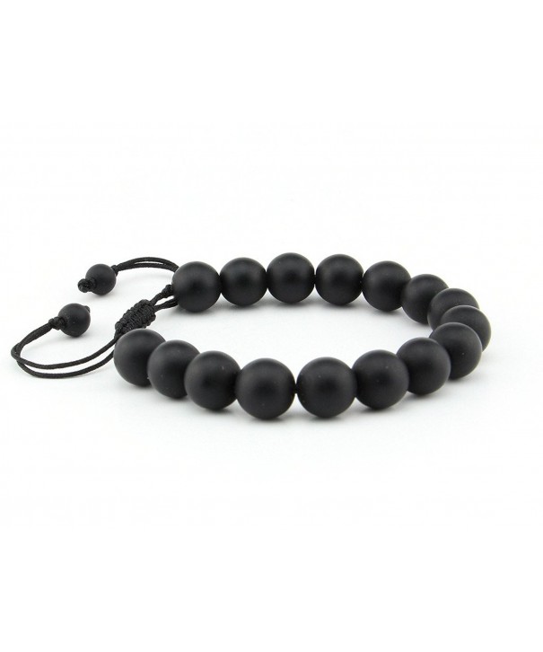 Natural Black Gemstone Adjustable Bracelet