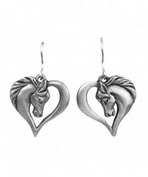 Horse Heart Fishhook Earrings Pewter