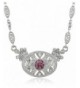 Downton Abbey Silver Tone Amethyst Necklace