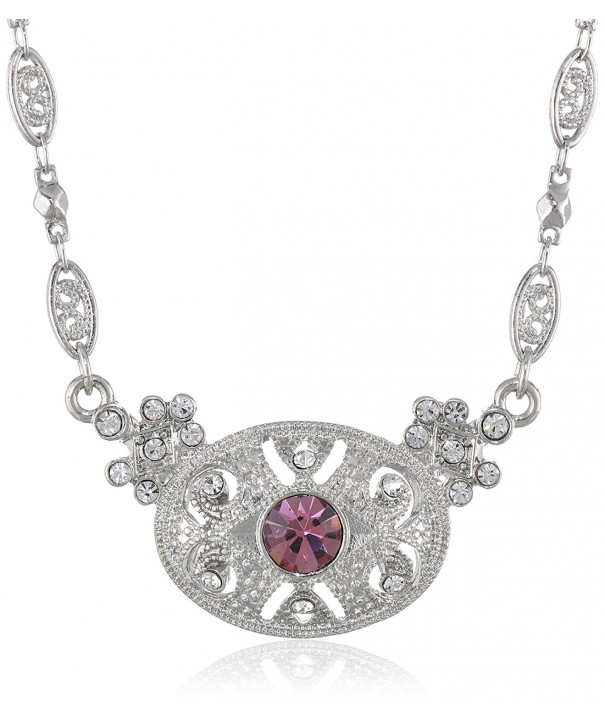 Downton Abbey Silver Tone Amethyst Necklace