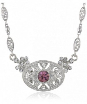 Downton Abbey Silver Tone Amethyst Necklace