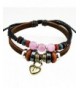 SusenstoneHeart Beaded Adjustable Leather Bracelet