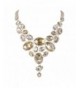 EVER FAITH Gold Tone Rhinestone Statement
