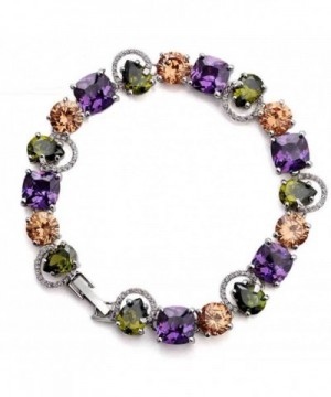 White Plated Multicolor Zirconia Bracelet