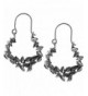 Sterling Silver Oxidized Flowers Earrings