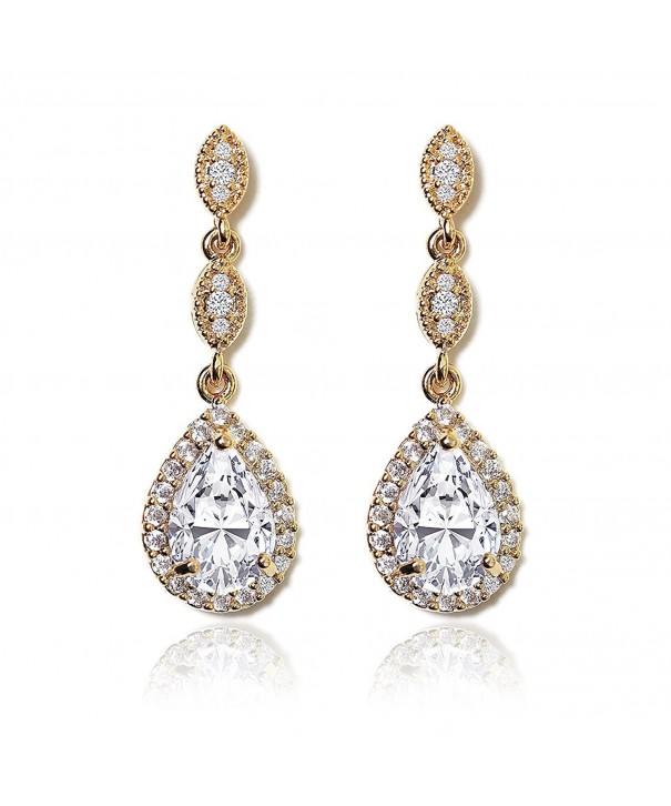 Elegant Teardrop Zirconia Crystal Earrings